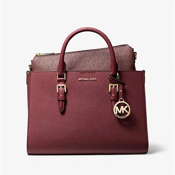 NWT Michael Kors Charlotte Medium Saffiano Leather Tote Bag - Picture 2 of 16